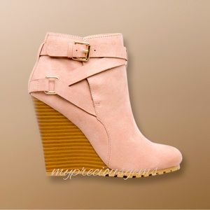 Super cute Essence Wedge Bootie in Blush